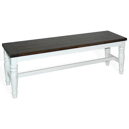 Two-Tone Dining Bench with Wood Top